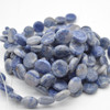 High Quality Natural Grade A Blue Aventurine Semi-precious Gemstone Disc Coin Beads - approx 14mm - 15" long strand