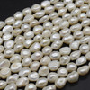 Natural Freshwater Baroque Nugget Pearl Beads - White - approx 10mm - 14mm - approx 14" long