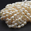 Natural Freshwater Baroque Nugget Pearl Beads - White - approx 10mm - 14mm - approx 14" long