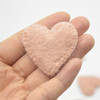 100% Wool Felt Flat Fabric Sewn / Stitched Felt Heart - 20 Count - approx 4cm - Peach Blossom Pink