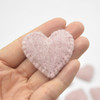 100% Wool Felt Flat Fabric Sewn / Stitched Felt Heart - 20 Count - approx 4cm - Light Baby Pink