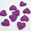 100% Wool Felt Flat Fabric Sewn / Stitched Felt Heart - 20 Count - approx 4cm - Plum Purple