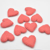 100% Wool Felt Flat Fabric Sewn / Stitched Felt Heart - 20 Count - approx 4cm - Light Coral Red