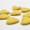 100% Wool Felt Flat Fabric Sewn / Stitched Felt Heart - 20 Count - approx 4cm - Light Mustard Yellow