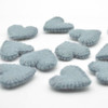 100% Wool Felt Flat Fabric Sewn / Stitched Felt Heart - 20 Count - approx 4cm - Dark Morning Blue