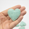 100% Wool Felt Flat Fabric Sewn / Stitched Felt Heart - 20 Count - approx 4cm - Deep Mint