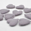 100% Wool Felt Flat Fabric Sewn / Stitched Felt Heart - 20 Count - approx 4cm - Rocket Metallic Grey