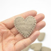 100% Wool Felt Flat Fabric Sewn / Stitched Felt Heart - 20 Count - approx 4cm - Taupe Grey