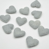 100% Wool Felt Flat Fabric Sewn / Stitched Felt Heart - 20 Count - approx 4cm - Silver Grey