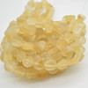 High Quality Grade A Heat Treated Citrine Semi-precious Gemstone FROSTED MATTE Disc Coin Beads - approx 10mm - 15" strand