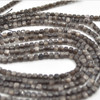 High Quality Grade A Natural Silver Sheen Obsidian Semi-precious Gemstone Faceted Cube Beads - 3mm - 4mm - 15" strand