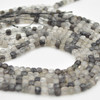 High Quality Grade A Natural Tourmalinated Quartz Semi-precious Gemstone Faceted Cube Beads - 3mm - 4mm - 15" strand