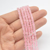 High Quality Grade A Natural Rose Quartz Semi-precious Gemstone Faceted Cube Beads - 3mm - 3.5mm - 15" strand