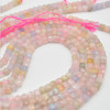 High Quality Grade A Natural Morganite Semi-precious Gemstone Faceted Cube Beads - 3mm - 4mm - 15" strand