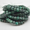 High Quality Grade A Natural Malachite Semi-precious Gemstone Faceted Cube Beads - 3mm - 4mm - 15" strand