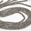 High Quality Grade A Natural Grey Moonstone Semi-precious Gemstone Faceted Cube Beads - 3mm - 4mm - 15" strand