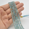 High Quality Grade A Natural Clear Apatite Semi-precious Gemstone Faceted Cube Beads - 3mm - 4mm - 15" strand