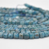 High Quality Grade A Natural Apatite Semi-precious Gemstone Faceted Cube Beads - 5mm - 6mm - 15" strand