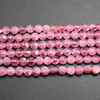 High Quality Grade A Natural Pink Tourmaline Semi-precious Gemstone FACETED Coin Disc Beads - 4mm size - 15" strand