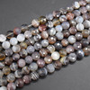 High Quality Grade A Natural Botswana Agate Semi-precious Gemstone FACETED Coin Disc Beads - 8mm - 15" strand