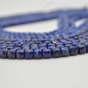 High Quality Grade A Natural Lapis Lazuli Semi-precious Gemstone Faceted Cube Beads - 3mm - 4mm & 5 - 6mm - 15" long strand