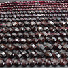High Quality Grade A Natural Garnet Semi-Precious Gemstone Faceted Coin Disc Beads - 4mm, 6mm, 8mm, 10mm sizes - 15" long