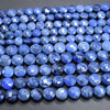 High Quality Grade A Natural Dumortierite Semi-Precious Gemstone Faceted Coin Disc Beads - 6mm, 8mm sizes - 15" long