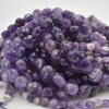 High Quality Grade A Natural Chevron  Amethyst Semi-Precious Gemstone Faceted Coin Disc Beads - 6mm, 8mm, 10mm sizes - 15" long