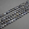 High Quality Grade A Natural Iolite Semi-Precious Gemstone Faceted Coin Disc Beads - 4mm, 6mm, 8mm sizes - 15" long