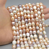 High Quality Grade A Natural Freshwater Baroque Nugget Pearl Beads - Mixed Pink White Purple - approx 9mm - 10mm - approx 14" strand