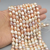 High Quality Grade A Natural Freshwater Baroque Nugget Pearl Beads - Mixed Pink White Purple - approx 8mm - 9mm - approx 14" strand