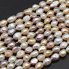 High Quality Grade A Natural Freshwater Baroque Nugget Pearl Beads - Mixed Pink White Purple - approx 7mm - 8mm - approx 14" strand