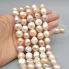 High Quality Grade A Natural Freshwater Baroque Nugget Pearl Beads - Mixed Pink White Purple - approx 12mm - 14mm - approx 14" strand