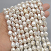 High Quality Grade A Natural Freshwater Baroque Nugget Pearl Beads - White - approx 8mm - 9mm - approx 14" strand