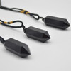 Natural Black Obsidian Double Terminated Point Semi-precious Gemstone Pendant - 1 Count - Approx length 4cm - 5cm
