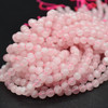 High Quality Grade A Natural Madagascar Rose Quartz Semi-Precious Gemstone Round Beads - 4mm, 6mm, 8mm, 10mm sizes - 15" long