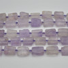 Raw Natural Amethyst Rectangle Semi-precious Gemstone Beads - 18mm x 13mm - approx 15" strand