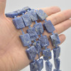 Raw Natural Sodalite Rectangle Semi-precious Gemstone Beads - 18mm x 13mm - approx 15" strand