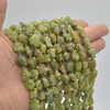 Raw Natural Green Garnet Semi-precious Gemstone Nugget Beads - approx 8mm - 10mm - approx 15" strand