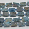 Raw Natural Apatite Rectangle Semi-precious Gemstone Beads - 18mm x 13mm - approx 15" strand