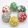 Felt Christmas Embroidered Snowflake Bauble Felt Ball - 6 Count - Assorted - 2.5cm