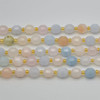 Grade A Natural Morganite Semi-precious Gemstone Double Tip FACETED Round Beads - 7mm x 8mm - 15" strand