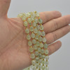 Grade A Natural Prehnite Semi-precious Gemstone Double Tip FACETED Round Beads - 7mm x 8mm - 15" strand