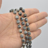 Grade A Natural Hawk Eye Semi-precious Gemstone Double Tip FACETED Round Beads - 7mm x 8mm - 15" strand