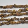 Raw Hand Polished Natural Tiger Eye Semi-precious Gemstone Nugget Beads - approx 7mm - 8mm x 9mm - 10mm - approx 15" strand