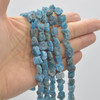 Raw Hand Polished Natural Apatite Semi-precious Gemstone Nugget Beads - approx 7mm - 8mm x 9mm - 10mm - approx 15" strand