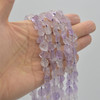 Raw Hand Polished Natural Light Amethyst Semi-precious Gemstone Nugget Beads - approx 7mm - 8mm x 9mm - 10mm - approx 15" strand