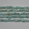 Raw Hand Polished Natural Amazonite Semi-precious Gemstone Nugget Beads - approx 7mm - 8mm x 9mm - 10mm - approx 15" strand