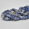 Raw Hand Polished Natural Lapis Lazuli Semi-precious Gemstone Nugget Beads - approx 7mm - 8mm x 8mm - 10mm - approx 15" strand