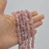 Raw Hand Polished Natural Strawberry Quartz Semi-precious Gemstone Nugget Beads - approx 7mm - 8mm x 8mm - 10mm - approx 15" strand